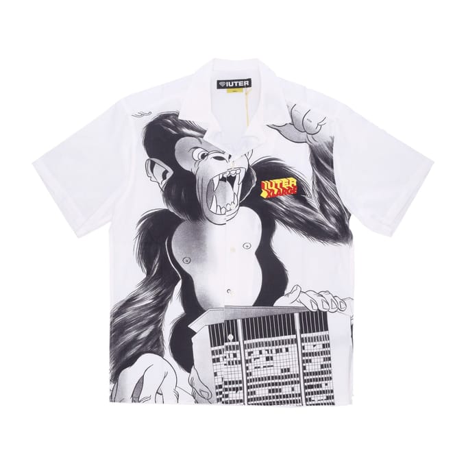 Xiuter Heren overhemd met korte mouwen Giant Shirt Wit