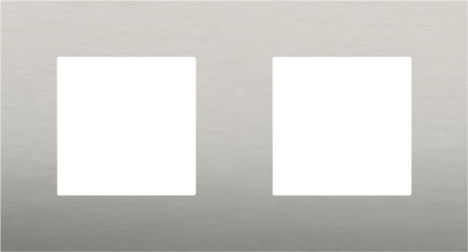 Niko - Afdekplaat tweevoudig horizontaal 71MM stainless steel - 150-76800