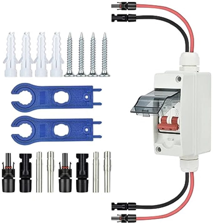 DC Scheidingsschakelaar 2-polig 32A 500V voor Zonne-installaties - Waterdicht IP65