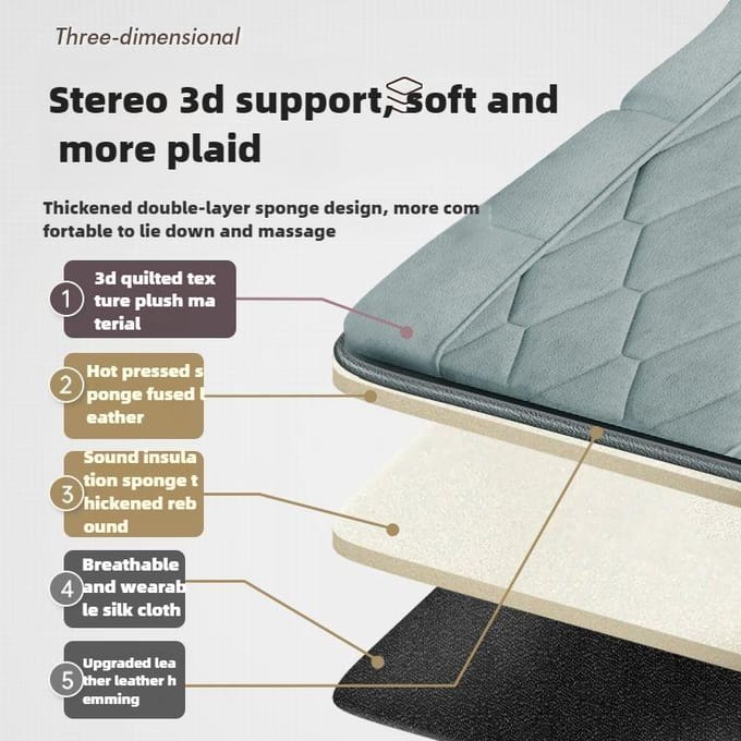 Matelas de Massage Électrique pour Tout le Corps avec Chauffage Commande Manuelle Airbag Épaule Cou Taille Massage du Dos Genoux Coussin Vibrant US Plug