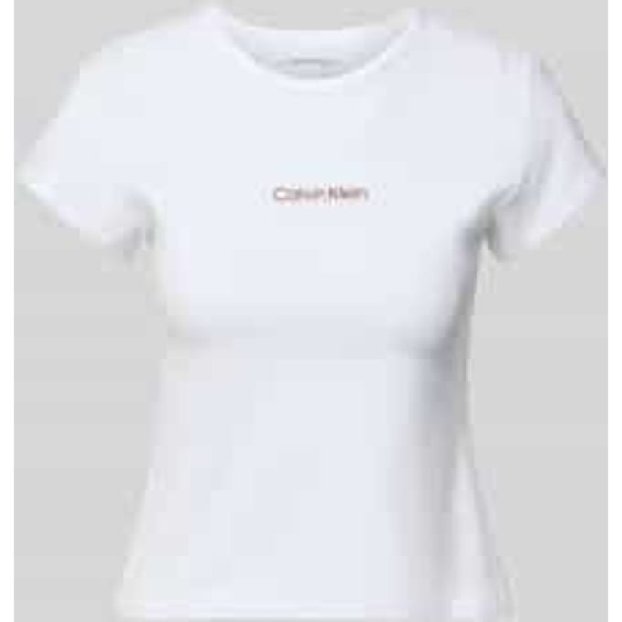 T-shirt met ronde hals en labelprint