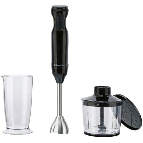 SILVERCREST Staafmixer-set kunststof SSMS 600 G7, 4-delig. (Zwart)