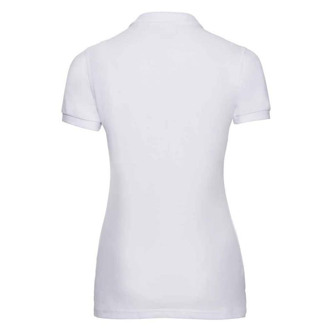 Russell Dames/Dames Piqué Stretch Poloshirt (Wit)