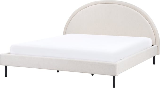 MARGUT - Bed - Lichtbeige - 180 x 200 cm - Polyester