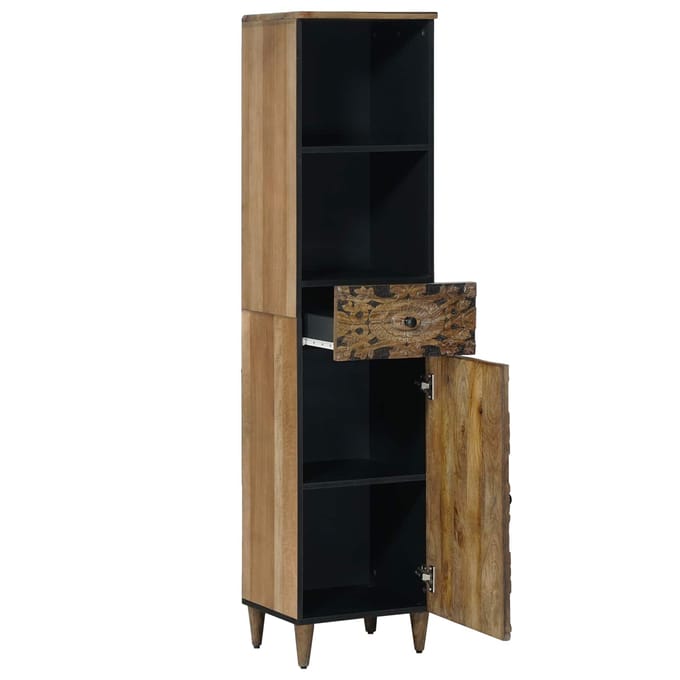 vidaXL - Badkamerkast - Bruin - 38 - x - 33 - x - 160 - cm - Massief - Mango - Hout