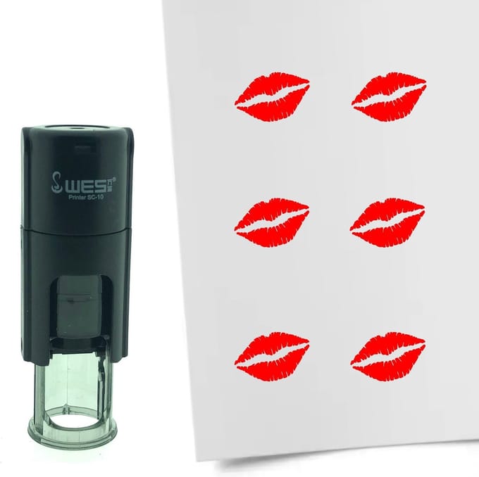 CombiCraft Stempel Kus 10mm rond - Rode inkt
