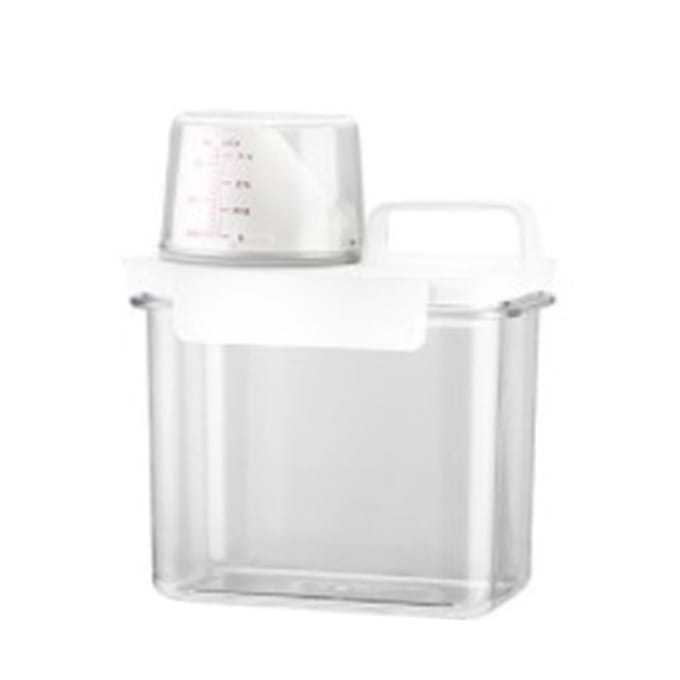1100ml Wasmiddeldoseerder Transparant Plastic Wasverzachtercontainer met Afneembaar Deksel white