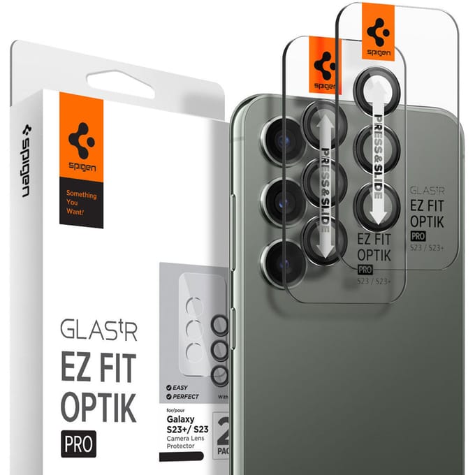 Spigen GLAStR Optik Camera Lens Protector - Camera eiland bescherming (2-pack) voor de Samsung Galaxy S23 / S23 Plus