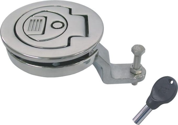 Luikring inbouw met greep en slot 61mm rvs a4 ( a 1 st )