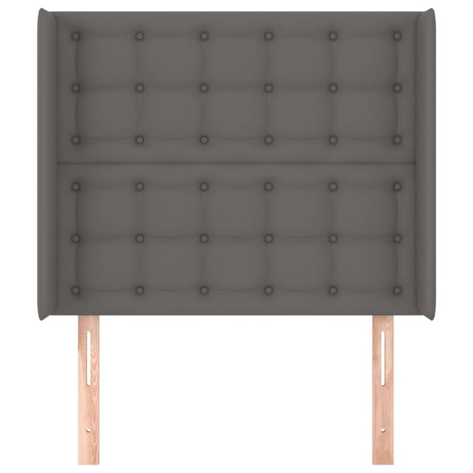 vidaXL - Hoofdbord - met - randen - 103x16x118/128 - cm - kunstleer - grijs