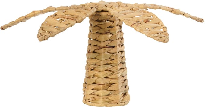 J-Line decoratie Palmboom Waterhyacint - ijzer/papier - naturel - small