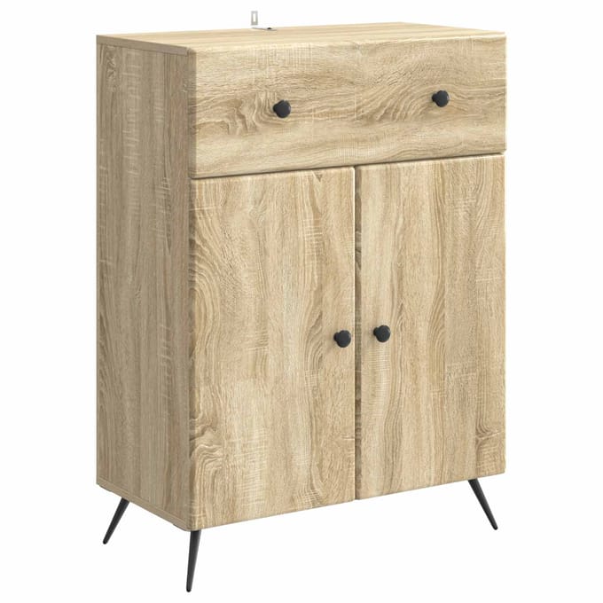 vidaXL - Dressoir - Sonoma - Eiken - 66 - x - 34,5 - x - 90 - cm - Bewerkt - hout