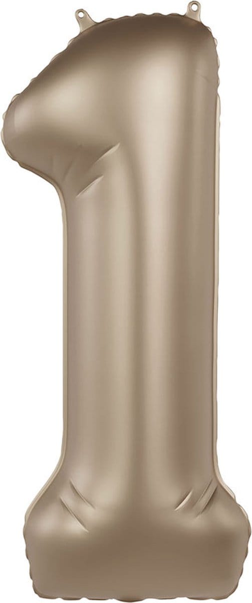 Folieballon Cijfer 1 - Starlight Gold - Satin Gloss - 86 cm