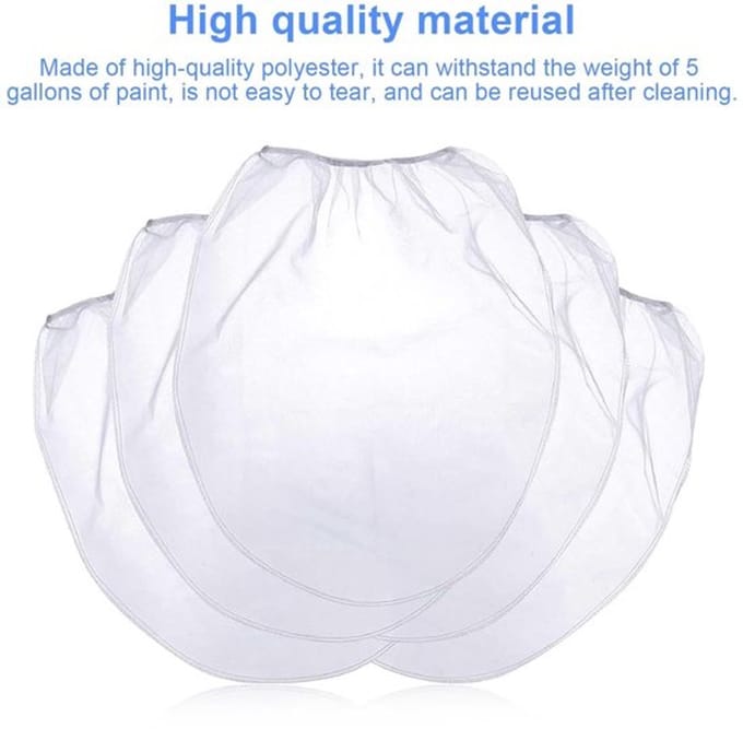 Allecto - 5 gallon filterzak - verfzeefzak - herbruikbaar - witte