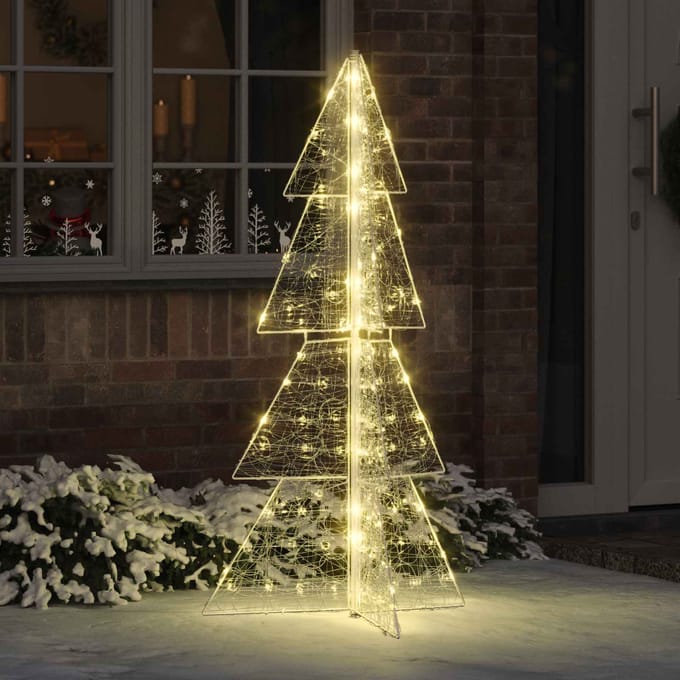 vidaXL Kerstboom 160 LED's Warmwit 150 cm Acryl