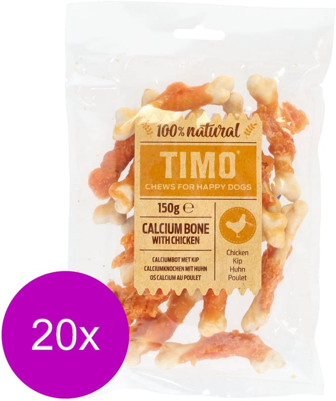 Timo Calciumbot Met Kip - Hondensnacks - 20 x Kip 150 g