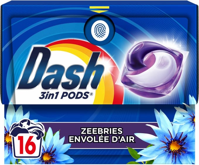 Dash Wasmiddelcapsules 4in1 Pods Zeebries 16 stuks