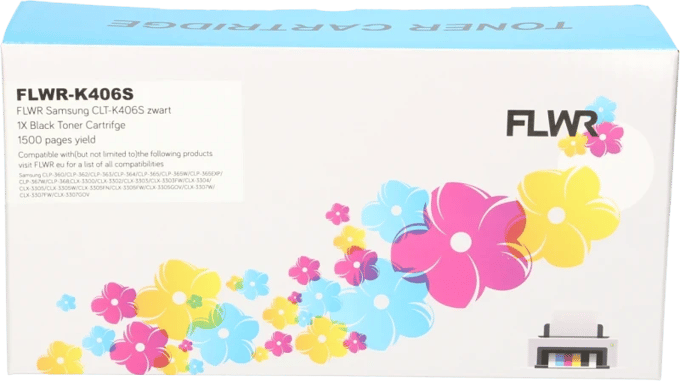 FLWR - Toner / CLT-K406S / Zwart - Geschikt voor Samsung