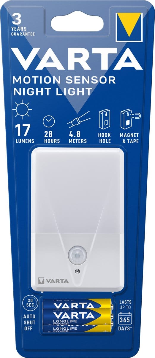 Varta Motion Sensor Night Light 16624101421 Nachtlamp met bewegingsmelder LED Warmwit Wit