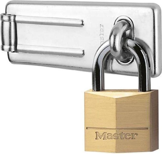 Master Lock grendel inclusief hangslot 40mm breed
