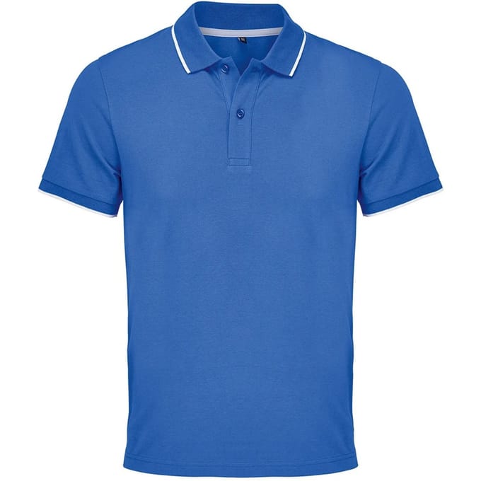 SOLS Volwassen Unisex Palermo Poloshirt (Royaal Blauw, Wit)