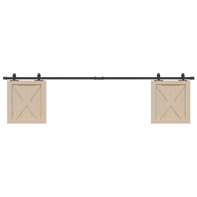 vidaXL - Ophangset - voor - schuifdeur - 213 - cm - koolstofstaal