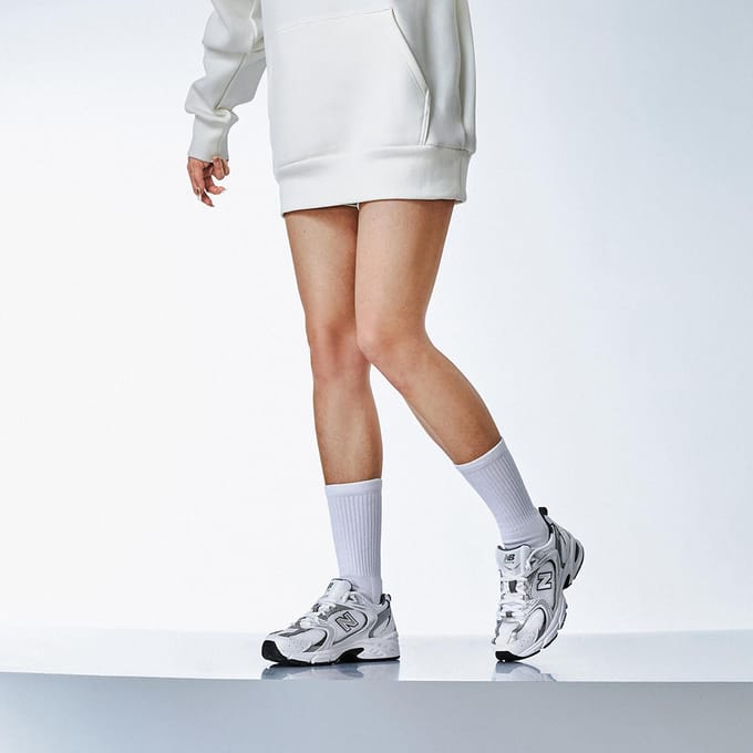 Baskets Unisexe New Balance 530 Blanc Argent Métallisé MR530AD 40.5 white