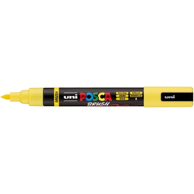 Paintmarker Uni POSCA PC-5BR brushpunt medium geel
