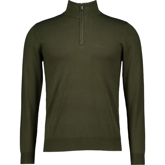Defaut Paris Knitwear Half-zip Sweater Truien Donkergroen M606