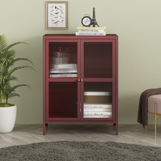 Sideboard Säkylä dressoir 84x64x35 cm Bordeaux rood [en.casa]