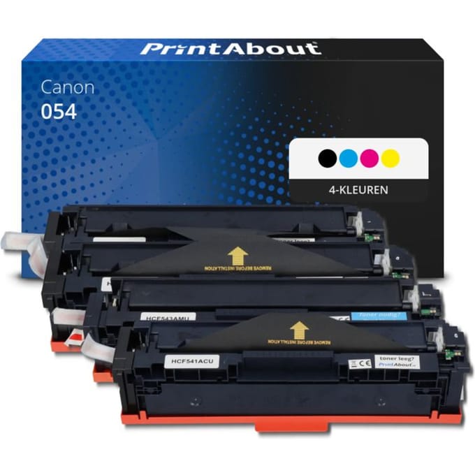 PrintAbout huismerk Toner 054  4-kleuren Multipack Geschikt voor Canon