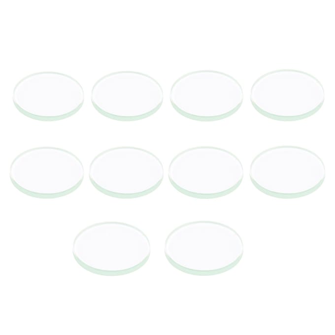 10 stuks 30,5-35 mm Rond Plat Horlogekristal Horlogeglas Vervangingsaccessoires white