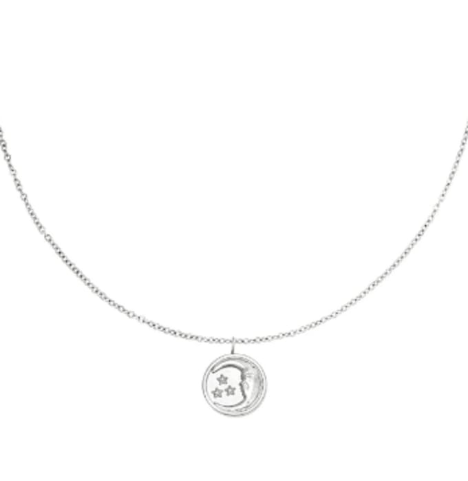 ketting colier - zilver - maan - moeder - kado - kerst - sinterklaas