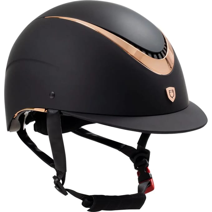 Paardrijhelm met glanzende bekleding Equestro