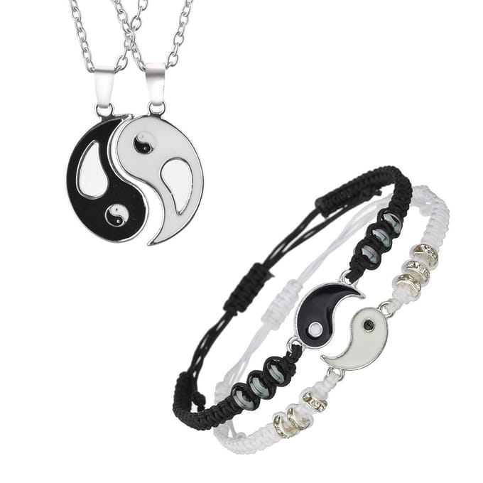 Bixorp Friends Yin Yang Vriendschapsketting + Armband voor 2 - BFF Sieraden set