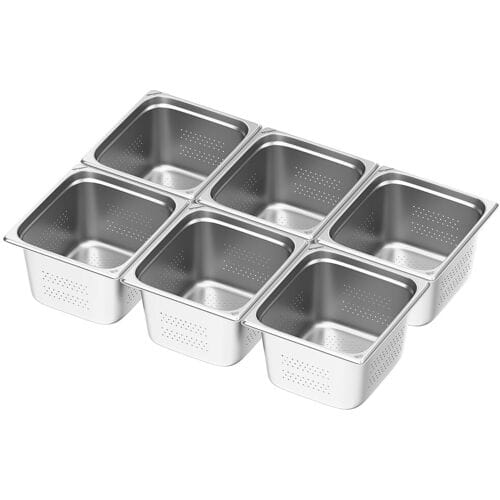 GGM Gastro (6 stuks) RVS GN-bak GN 2/3 - Diepte: 200mm zilver