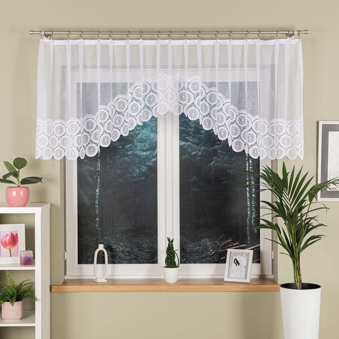 Markizeta Malwina - Jacquard Gordijn - 310x80 cm - Wit
