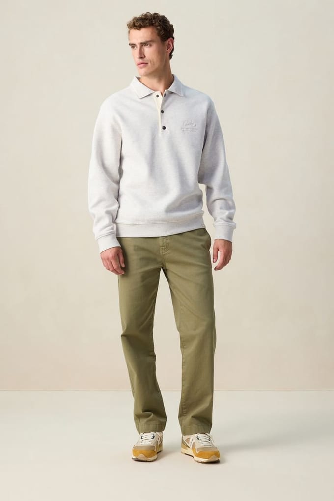 Sissy-Boy - Beige melange sweater met polokraag