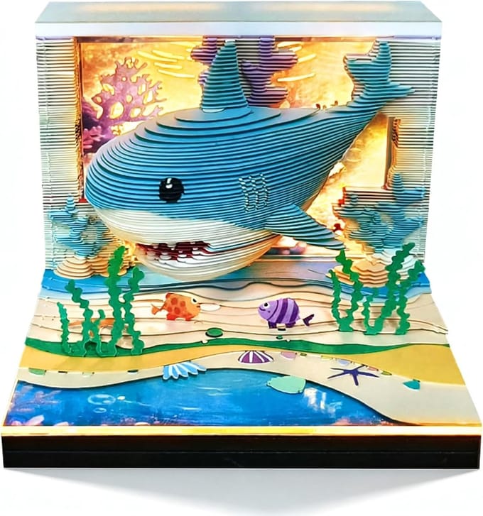 3D Kalender - Memo Pad - Creatief Bureau - Papieren Sculptuur - 11x11x9 cm