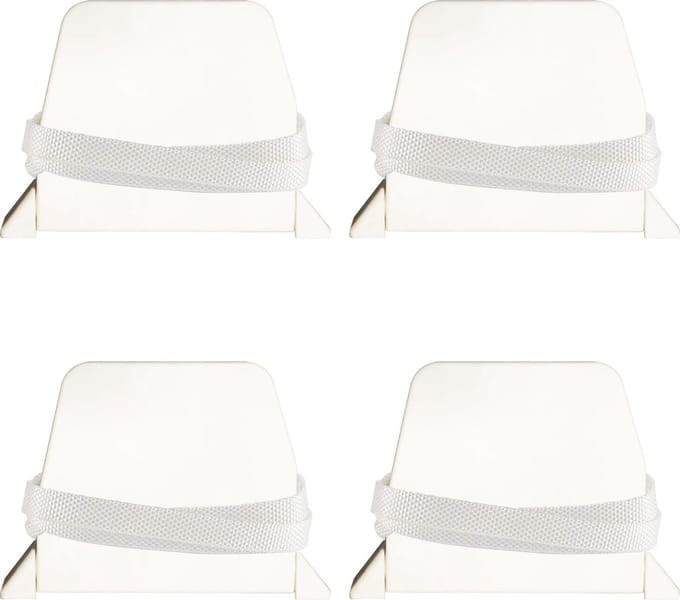 PALMAT Rolluikhaspel met Band en Witte Behuizing ,14 mm brede, 5 meter lange band (4 stuks, witte band)