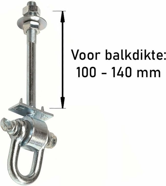 Schommelhaak met Gelagerde Harpsluiting M12 160mm (1 stuk)