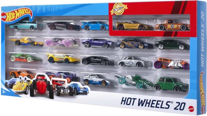 Hot Wheels Diecast Cadeauset met 20 Auto's – 20-Pack Speelgoedvoertuig