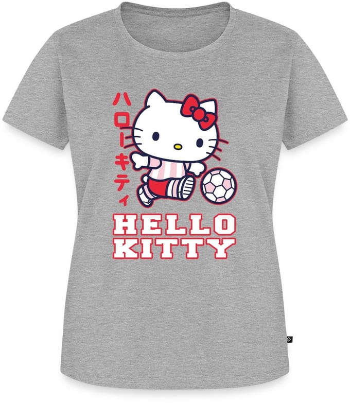 Hello Kitty Speelt Voetbal Premium T Shirt Dames