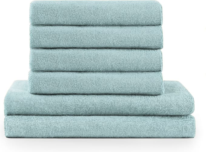 Blumtal Terry Handdoeken Set - 2 x Baddoek & 4 x Handdoek: Lichtblauw