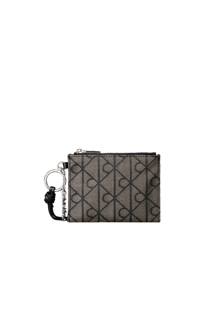 Calvin Klein Script Hardware Jacquard Pouch Lotus Beige/black Jacquard Taglia: OS | Pochette Outlet | Donna | Marrone