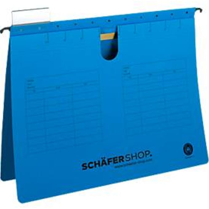 Schäfer Shop Select  hangsnelhechters, voor formaten tot A4, hechtstrook bovenaan, blauw