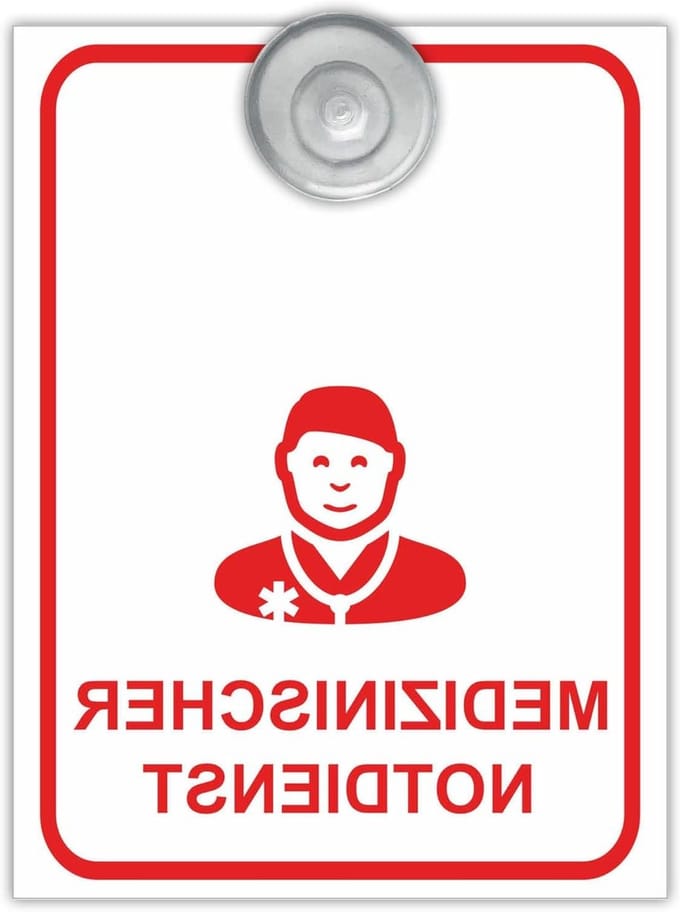 Inzetbord Auto - Noodhulp Schild - Autoruit Markeren - Aluminium Composiet - 9 x 12 cm - Wit