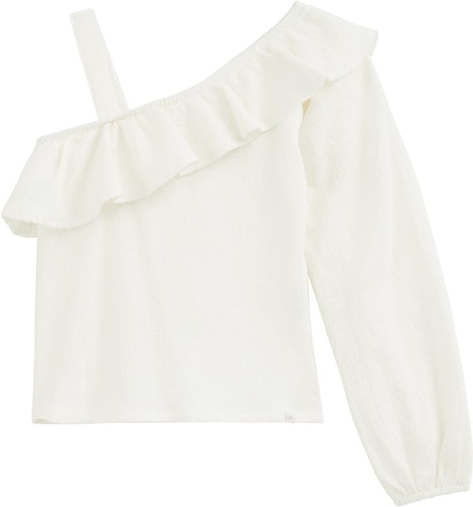 WE Fashion Meisjes off-shoulder top met structuur