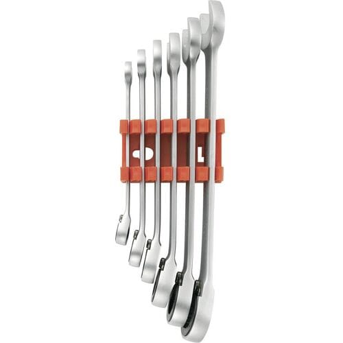 TOOLCRAFT 824124 Steek-ringratelsleutelset 6-delig Sleutelbreedte (metrisch) 8 - 19 mm