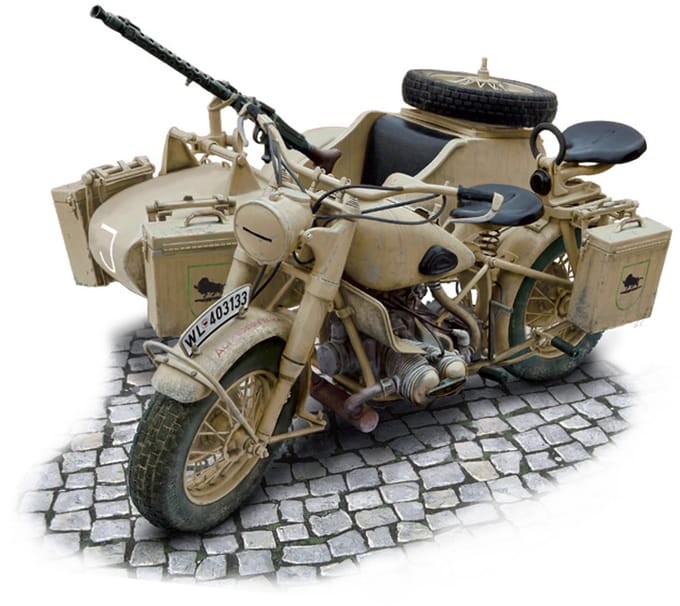 Italeri 7403 – German Military Motorcyle with Sidecar - 1:9